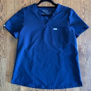 Figs Catarina One-Pocket Scrub Top Navy